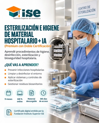Esterilización e Higiene de Material Hospitalario + IA (Premium con Doble Certificación)