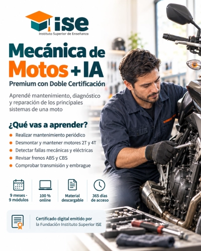 Mecánica de Motos + IA (Premium con Doble Certificación)