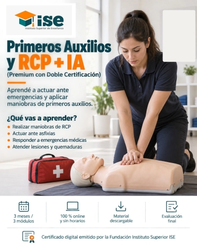 Primeros Auxilios y RCP + IA (Premium con Doble Certificación)