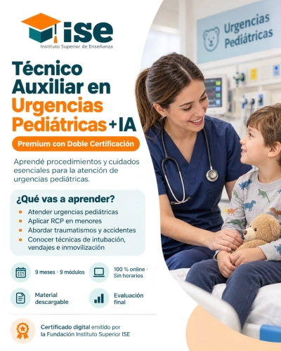 Técnico Auxiliar en Urgencias Pediátricas + IA (Premium con Doble Certificación)