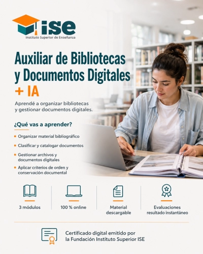 Auxiliar de Bibliotecas y Documentos Digitales + IA