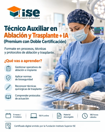 Técnico Auxiliar en Ablación y Trasplante + IA (Premium con Doble Certificación)
