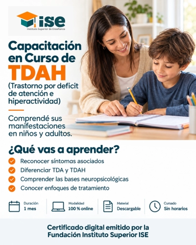 Capacitación en Curso de TDAH (Trastorno por deficit de atención e hiperactividad)