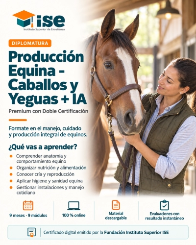 Diplomatura en Producción Equina - Caballos y Yeguas + IA (Premium con Doble Certificación)