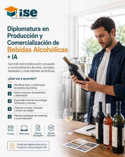 Diplomatura en Producción y Comercialización de Bebidas Alcohólicas + IA
