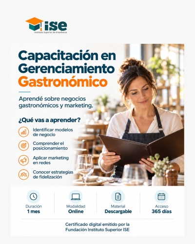 Capacitación en Gerenciamiento Gastronómico